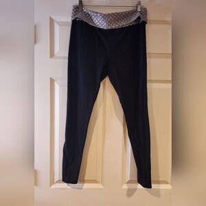 No Boundaries black and gray silver sparkle foldover skinny leggings L